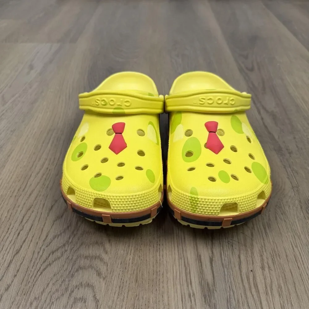 Crocs Shoes Mens Size 10 Yellow SpongeBob SquarePants Clogs Slip On Sandals